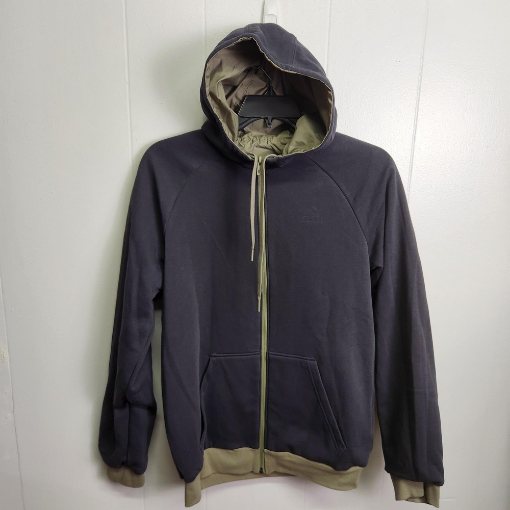 Adidas Reversible Jacket Mens Medium Hooded‎ Full Zip Windbreaker Coat
